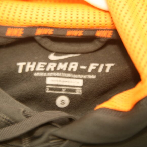 Nike Men's Therma-Fit Hooded Sweatshirt, Size Small, Black/Orange - Picture 3 of 3